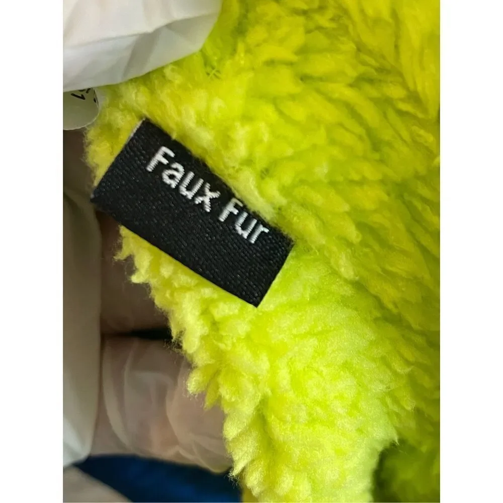 SNOZU Blue\Green Baby Puffer Snowsuit Faux Fur Insulated Polyester Baby Size 18